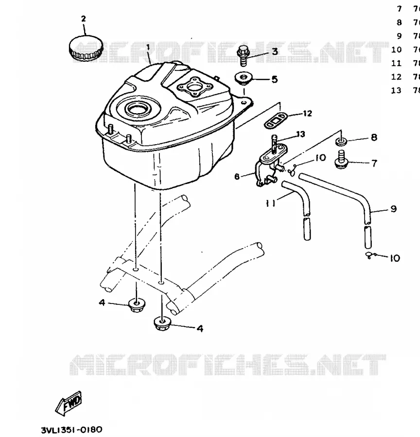 RESERVOIR A ESSENCE Yamaha SCOOTER 50 1990 BOOSTER  CW50
