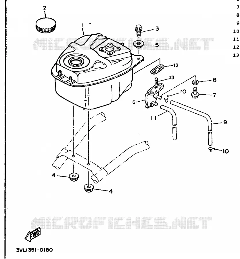 RESERVOIR A ESSENCE Yamaha SCOOTER 50 1990 BOOSTER  CW50