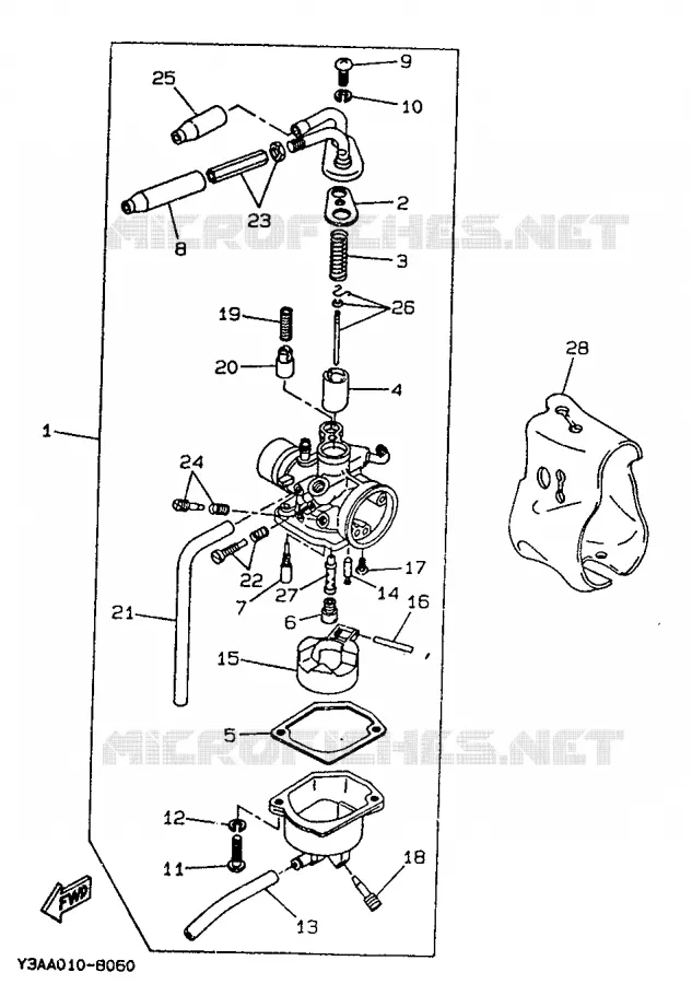 CARBURATEUR Yamaha SCOOTER 50 1990 BOOSTER  CW50
