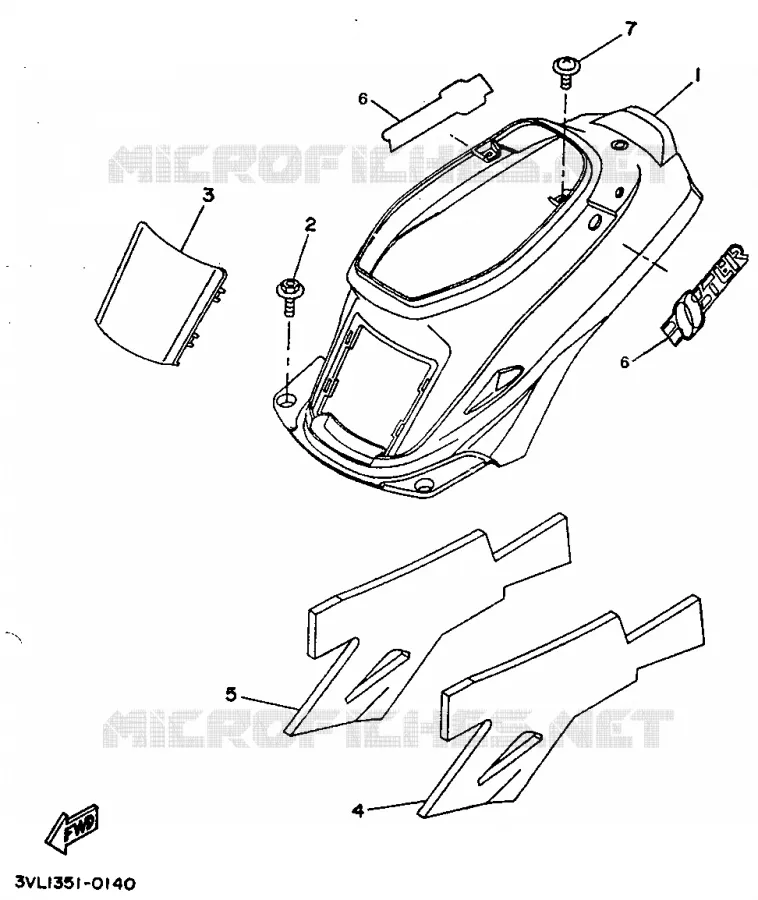 CACHE LATERAL - RESERVOIR D'HUILE Yamaha SCOOTER 50 1990 BOOSTER  CW50