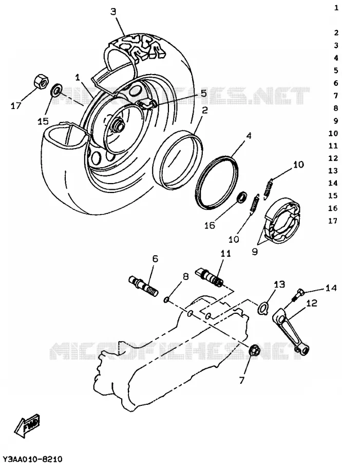 ROUE ARRIERE Yamaha SCOOTER 50 1990 BOOSTER  CW50