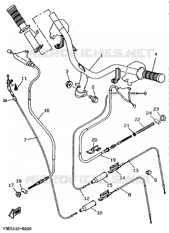 GUIDON ET CABLES Yamaha SCOOTER 50 1990 BOOSTER  CW50