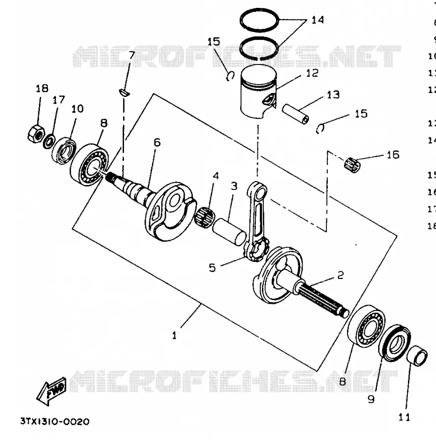 VILEBREQUIN / PISTON Yamaha SCOOTER 50 1991 BOOSTER  CW50