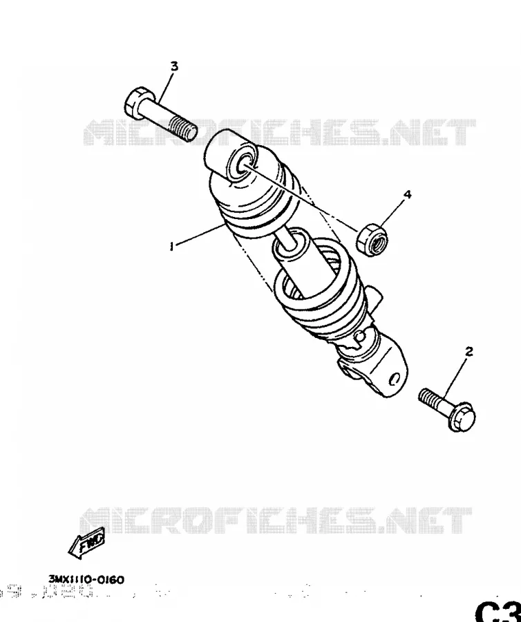 AMORTISSEUR ARRIERE Yamaha SCOOTER 50 1991 BOOSTER  CW50