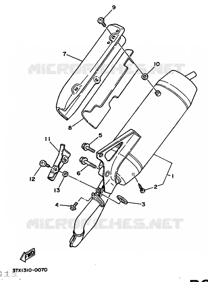 ECHAPPEMENT Yamaha SCOOTER 50 1991 BOOSTER  CW50