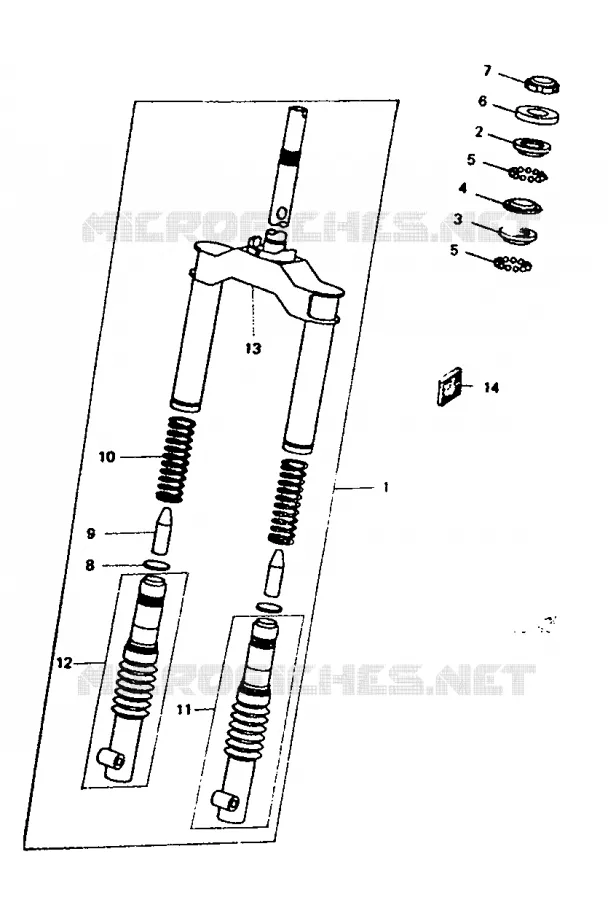 FOURCHE / DIRECTION Yamaha SCOOTER 50 1992 BOOSTER  CW50