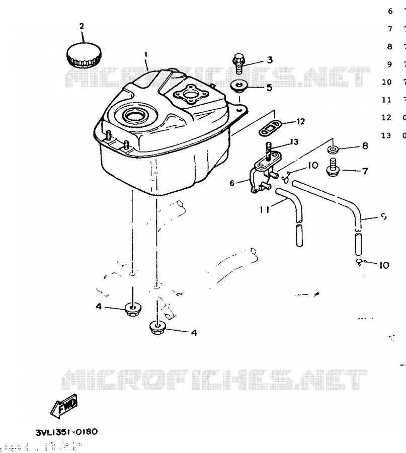 RESERVOIR A ESSENCE Yamaha SCOOTER 50 1992 BOOSTER  CW50