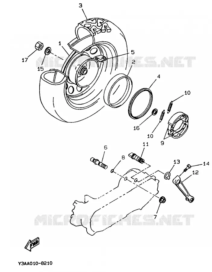 ROUE ARRIERE Yamaha SCOOTER 50 1992 BOOSTER  CW50