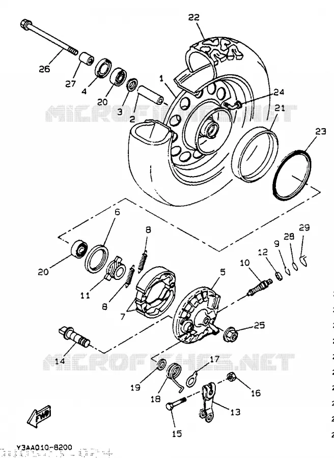 ROUE AVANT Yamaha SCOOTER 50 1992 BOOSTER  CW50