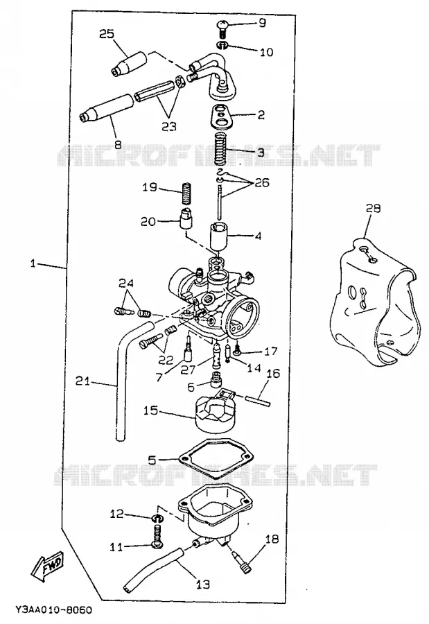 CARBURATEUR Yamaha SCOOTER 50 1992 BOOSTER  CW50