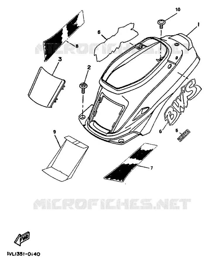 CACHE LATERAL - RESERVOIR D'HUILE Yamaha SCOOTER 50 1994 BOOSTER  CW50