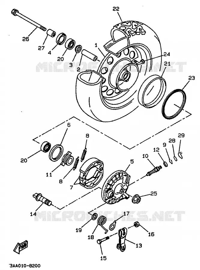 ROUE AVANT Yamaha SCOOTER 50 1994 BOOSTER  CW50