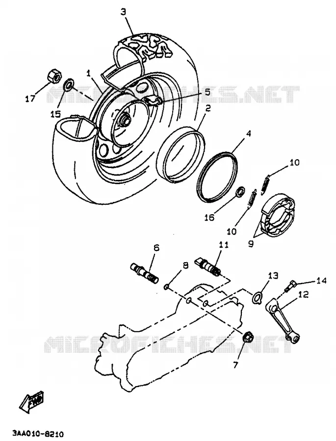 ROUE ARRIERE Yamaha SCOOTER 50 1994 BOOSTER  CW50