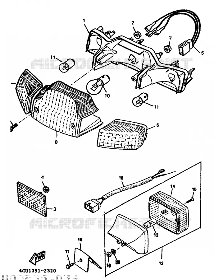 FEU ARRIERE Yamaha SCOOTER 50 1994 BOOSTER  CW50