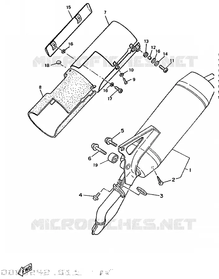 ECHAPPEMENT Yamaha SCOOTER 50 1994 BOOSTER  CW50