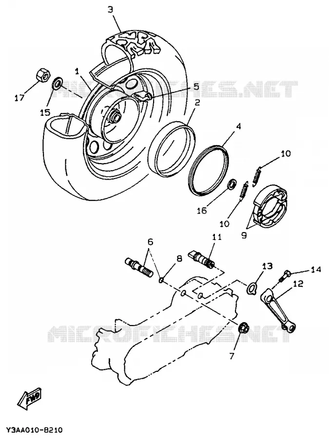 ROUE ARRIERE Yamaha SCOOTER 50 1995 BOOSTER  CW50