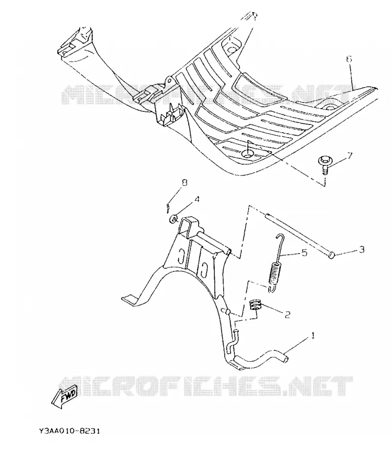 SUPPORT / REPOSE PIEDS Yamaha SCOOTER 50 1996 BOOSTER  CW50