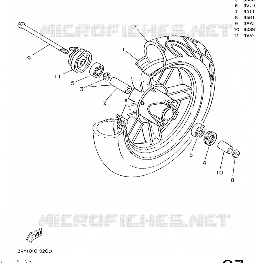 ROUE AVANT Yamaha SCOOTER 50 1996 BOOSTER  CW50