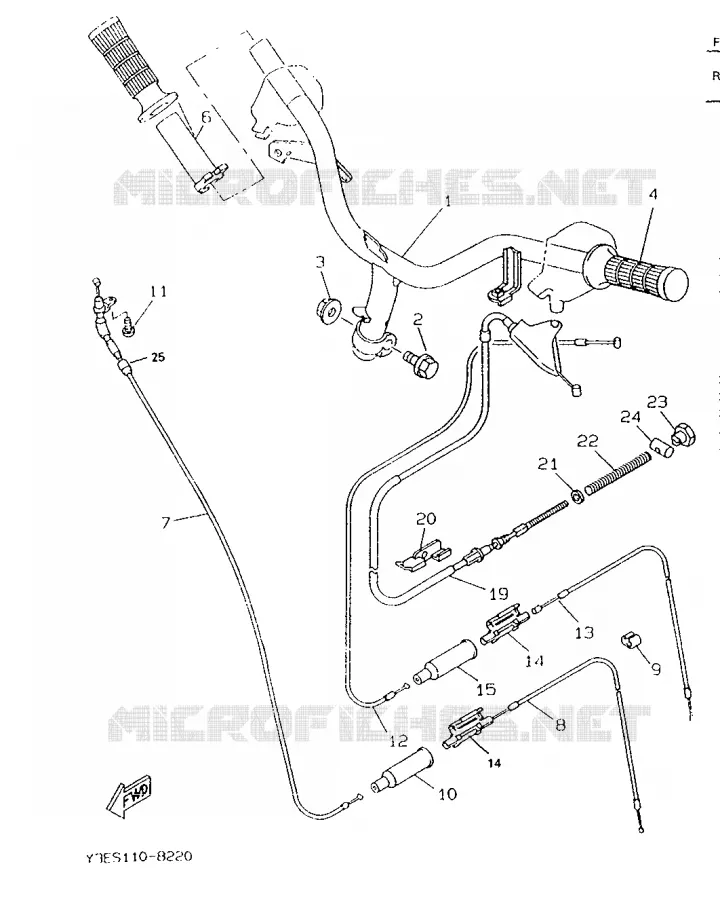 GUIDON ET CABLES Yamaha SCOOTER 50 1996 BOOSTER  CW50