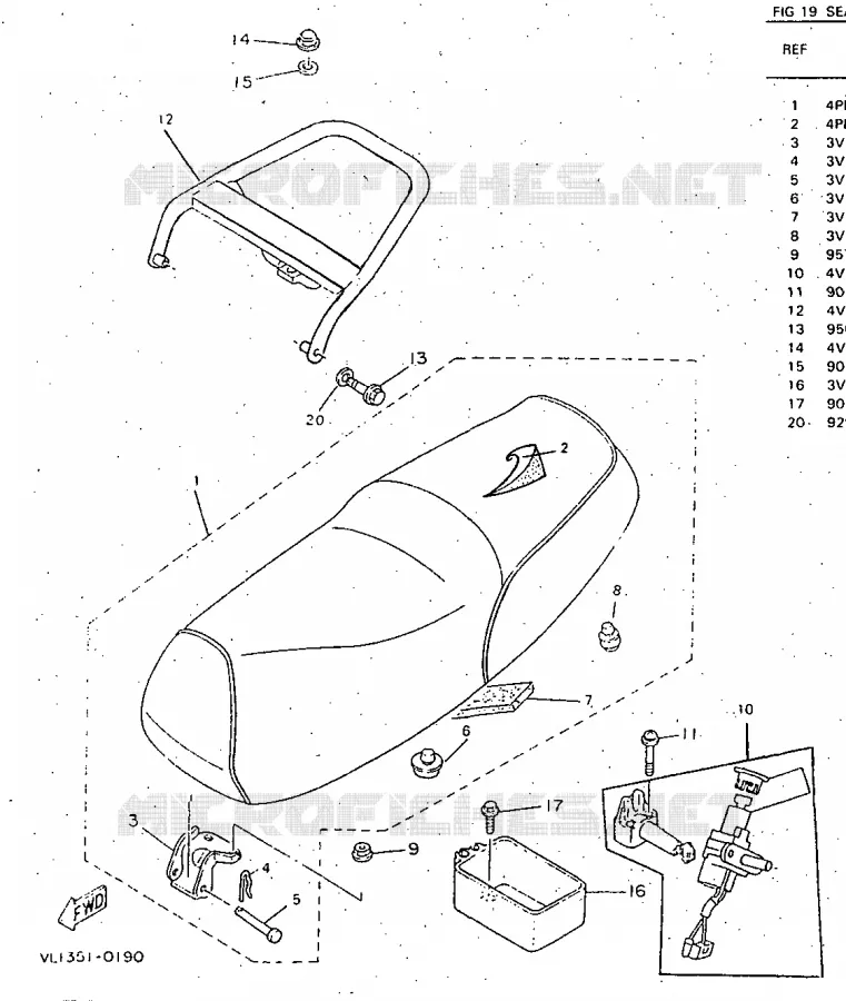 SELLE / PORTE BAGAGES Yamaha SCOOTER 50 1998 BOOSTER  CW50