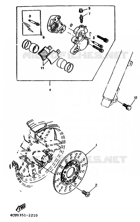 ETRIER DE FREIN AVANT Yamaha SCOOTER 50 1998 BOOSTER  CW50