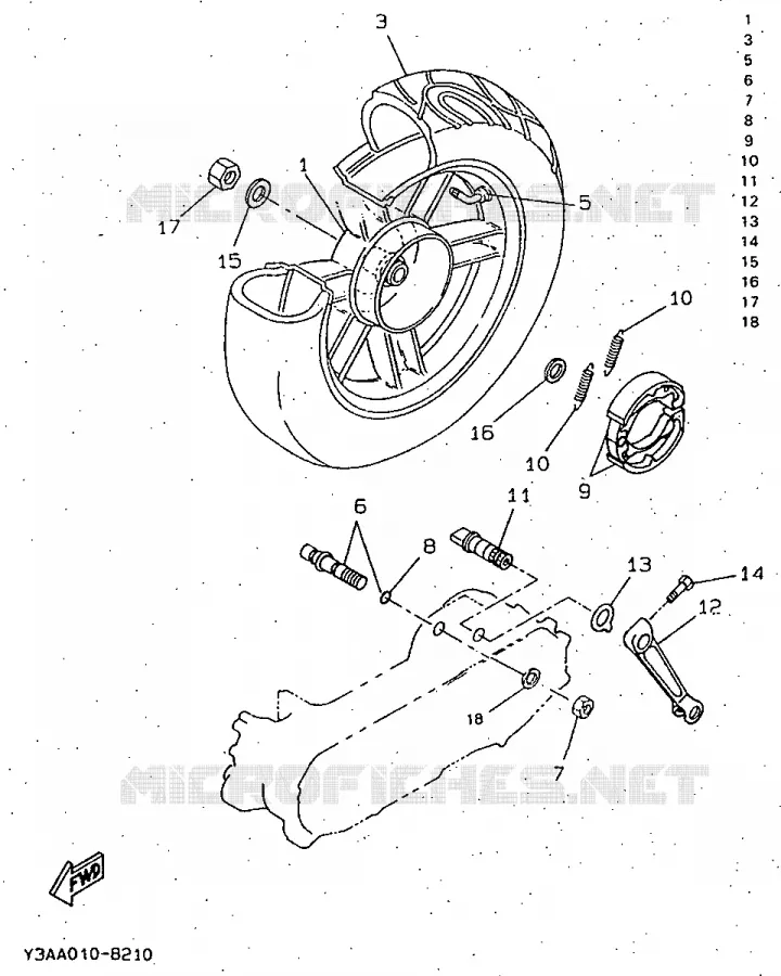 ROUE ARRIERE Yamaha SCOOTER 50 1998 BOOSTER  CW50