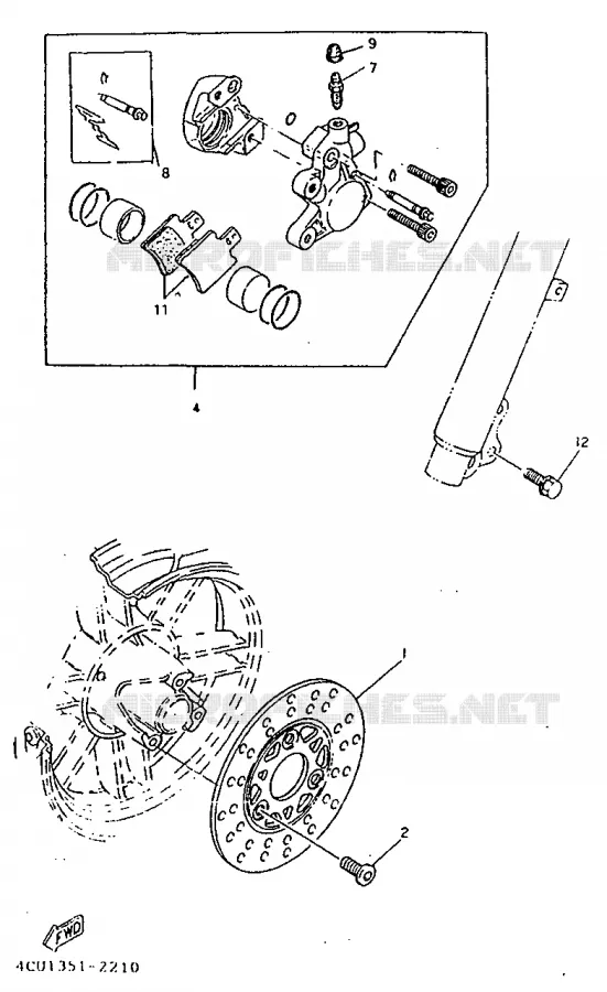ETRIER DE FREIN AVANT Yamaha SCOOTER 50 1998 BOOSTER  CW50