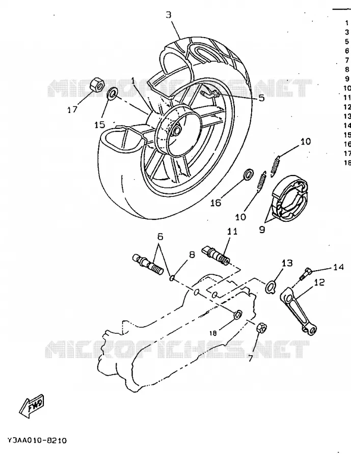 ROUE ARRIERE Yamaha SCOOTER 50 1998 BOOSTER  CW50
