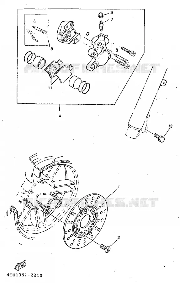ETRIER DE FREIN AVANT Yamaha SCOOTER 50 1998 BOOSTER  CW50