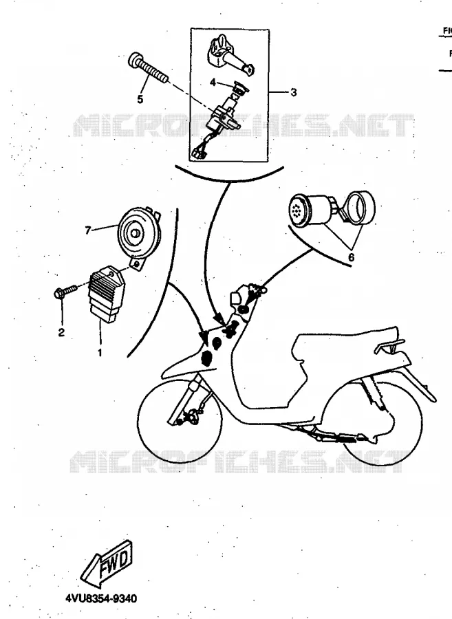 PARTIE ELECTRIQUE 1 Yamaha SCOOTER 50 1999 BW'S  CW50