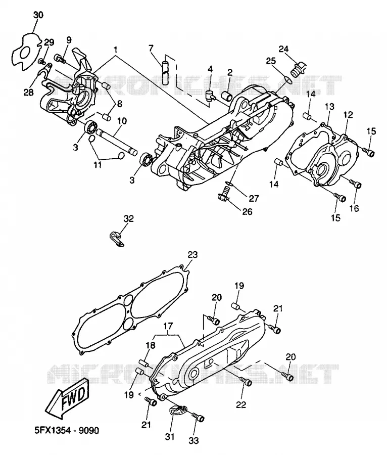 CARTER MOTEUR Yamaha SCOOTER 50 2000 BW'S  CW50