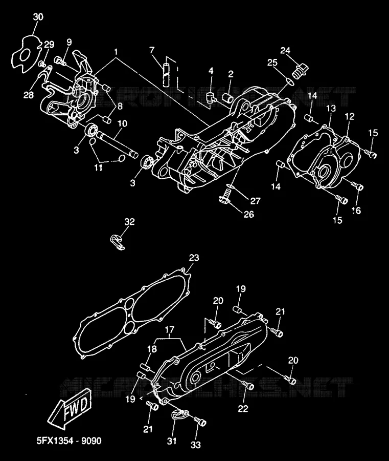 CARTER MOTEUR Yamaha SCOOTER 50 2000 BW'S  CW50