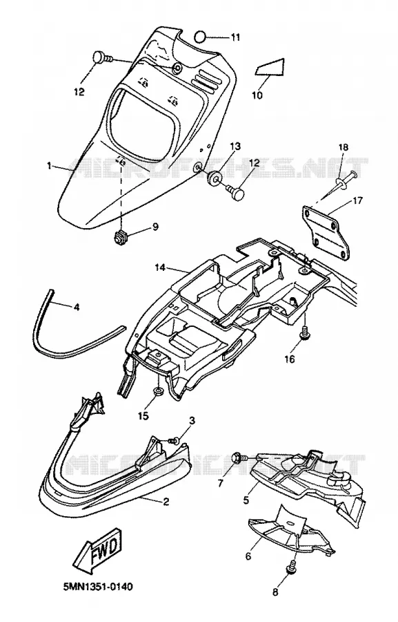 GARDE BOUE Yamaha SCOOTER 50 2000 BW'S  CW50