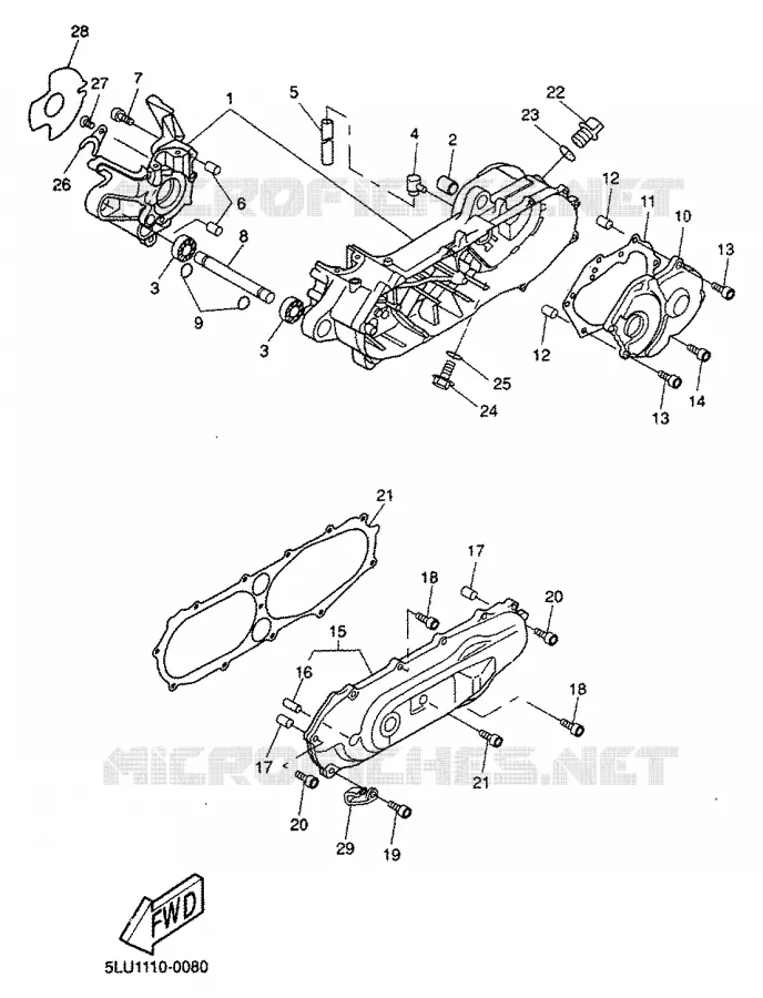 CARTER MOTEUR Yamaha SCOOTER 50 2000 BW'S  CW50