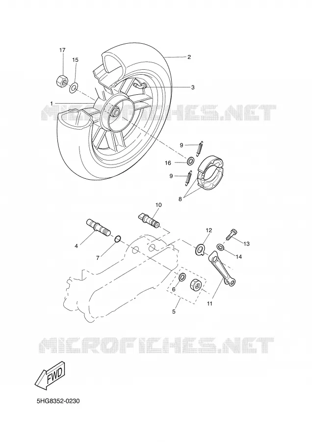 ROUE ARRIERE Yamaha SCOOTER 50 2001 BOOSTER  CW50