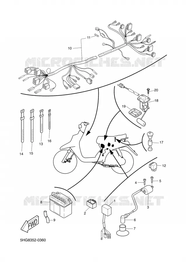 PARTIE ELECTRIQUE 2 Yamaha SCOOTER 50 2001 BOOSTER  CW50