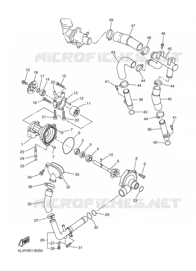 POMPE A EAU / DURITES Yamaha MOTO 1000 2004 FAZER  FZS1000S FAZER