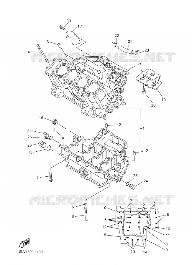 CARTER MOTEUR Yamaha MOTO 1000 2004 FAZER  FZS1000S FAZER