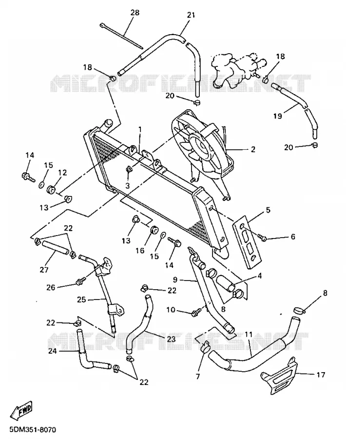 RADIATEUR / DURITES Yamaha MOTO 600 1998 FAZER  FZS600