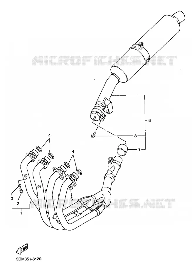 ECHAPPEMENT Yamaha MOTO 600 1998 FAZER  FZS600