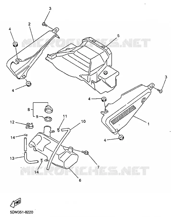 COUVERCLE LATERAL Yamaha MOTO 600 1998 FAZER  FZS600