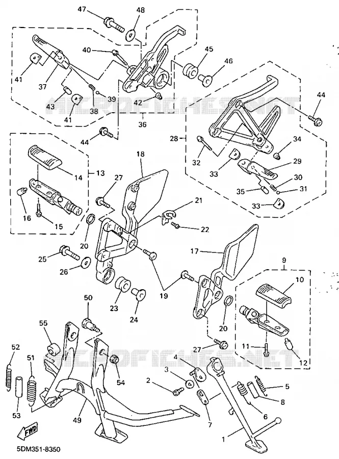 SUPPORT / REPOSE PIEDS Yamaha MOTO 600 1999 FAZER  FZS600