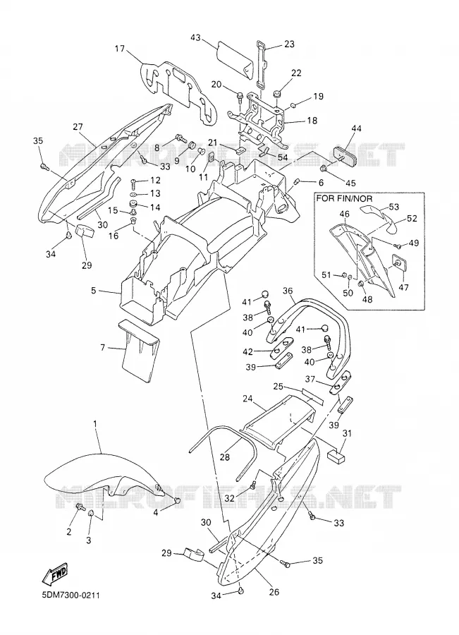 GARDE BOUE Yamaha MOTO 600 2000 FAZER  FZS600