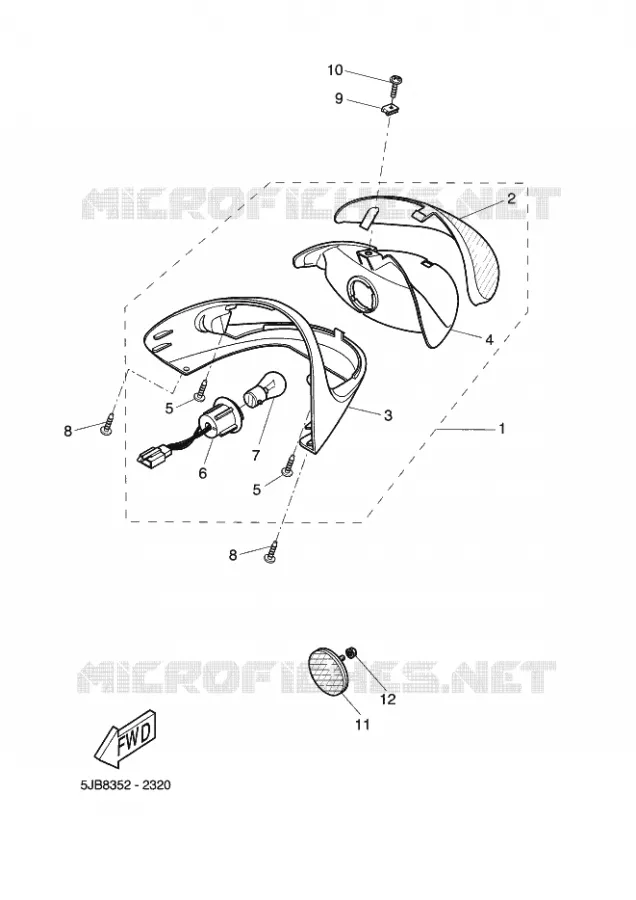 FEU ARRIERE Yamaha SCOOTER 50 2003 FLIPPER  YH50 FLIPPER