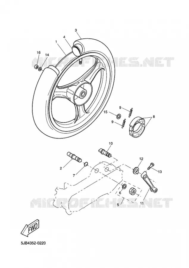 ROUE ARRIERE Yamaha SCOOTER 50 2003 FLIPPER  YH50 FLIPPER