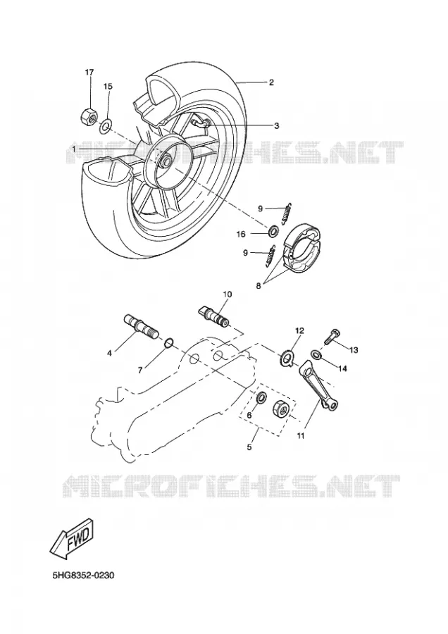 ROUE ARRIERE Yamaha SCOOTER 50 2003 ROCKET  CW50RSP POWER ROCKET
