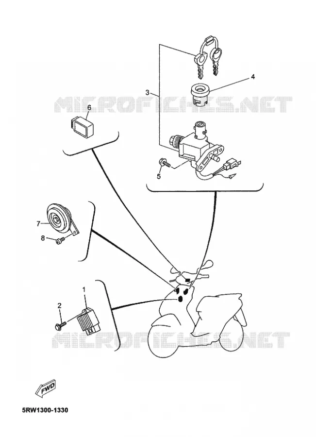 PARTIE ELECTRIQUE 1 Yamaha SCOOTER 50 2003 JOG  CS50