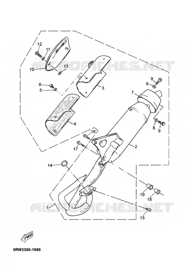 ECHAPPEMENT Yamaha SCOOTER 50 2003 JOG  CS50Z