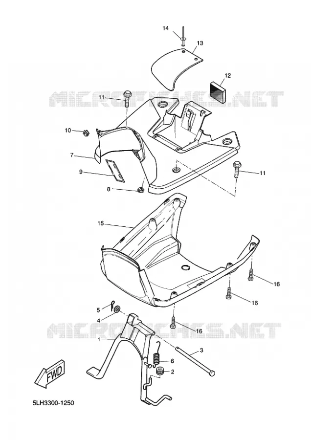 SUPPORT / REPOSE PIEDS Yamaha SCOOTER 50 2003 SLIDER  EW50N