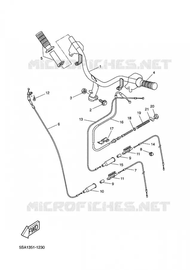 GUIDON ET CABLES Yamaha SCOOTER 50 2003 BOOSTER  CW50L